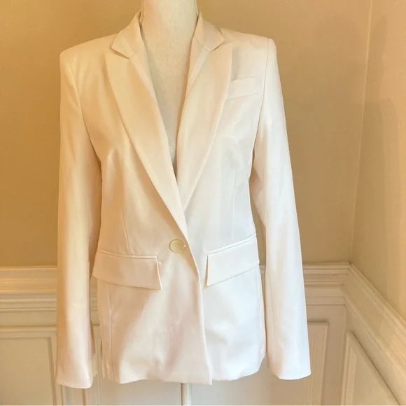 KARL LAGERFELD Cream White Wool Blend Blazer - Picture 1 of 12